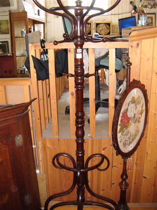 Bent-beechwood Thonet style coat stand